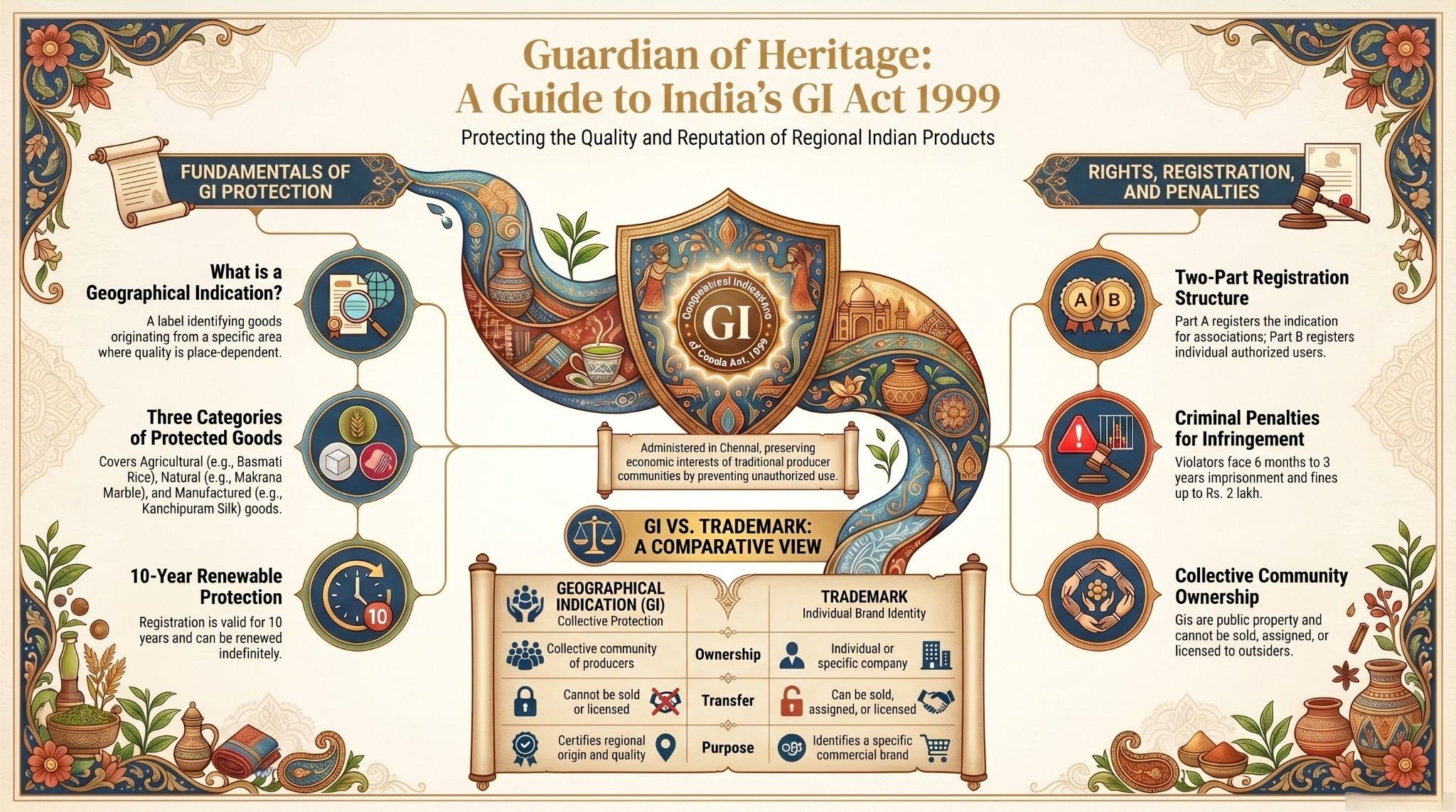 GI Act 1999 Explained: Registration, Rights and Protection of Indian Heritage Products