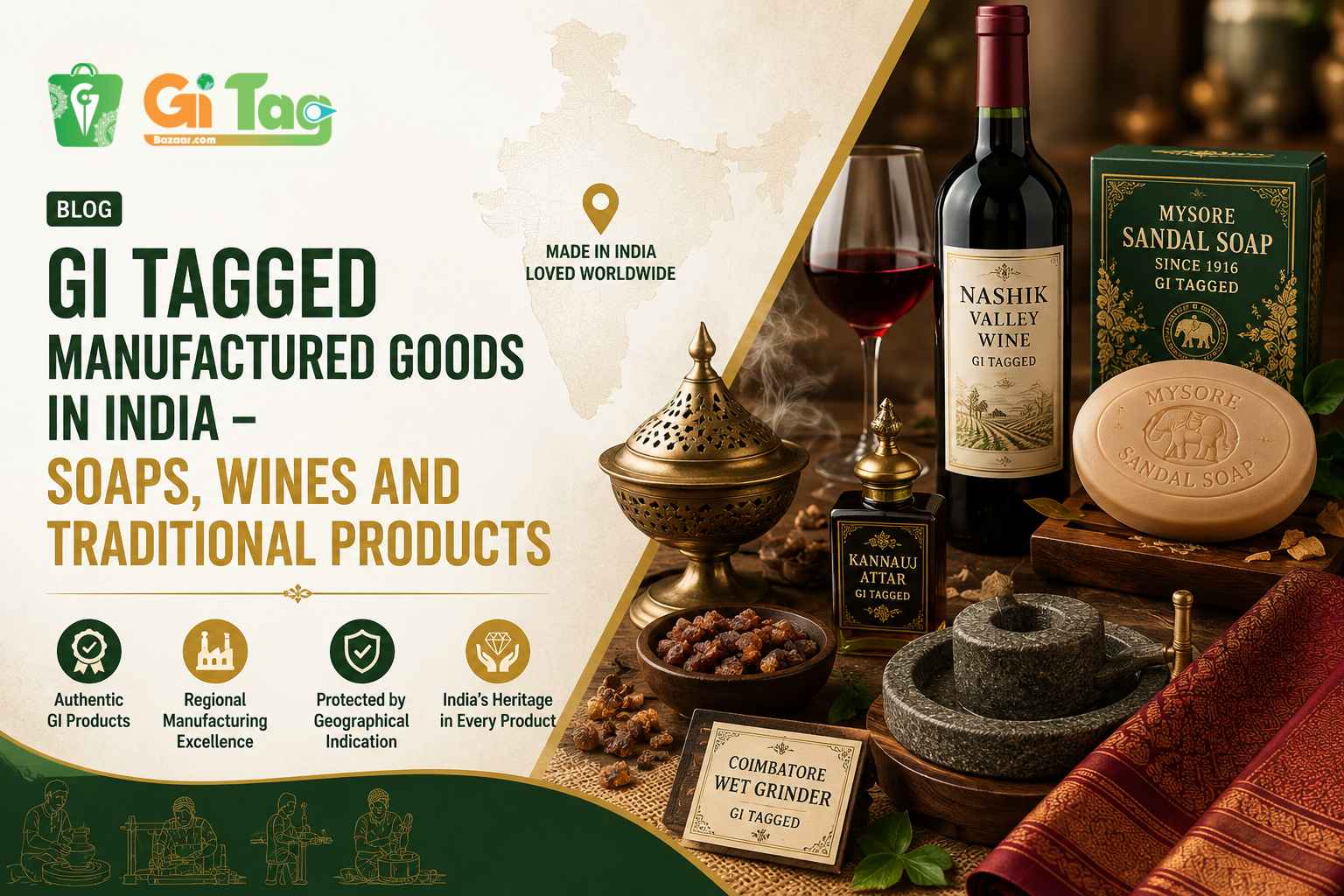 GI Tagged Manufactured Goods in India – Soaps, Wines and Traditional Products